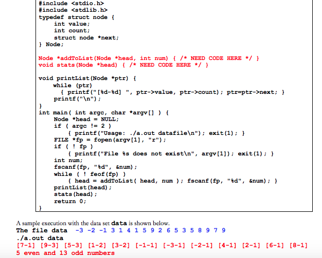 Solved Complete the list.c program shown below (you must | Chegg.com