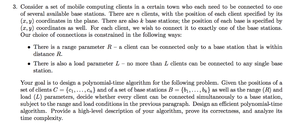 Solved 3. Consider A Set Of Mobile Computing Clients In A 