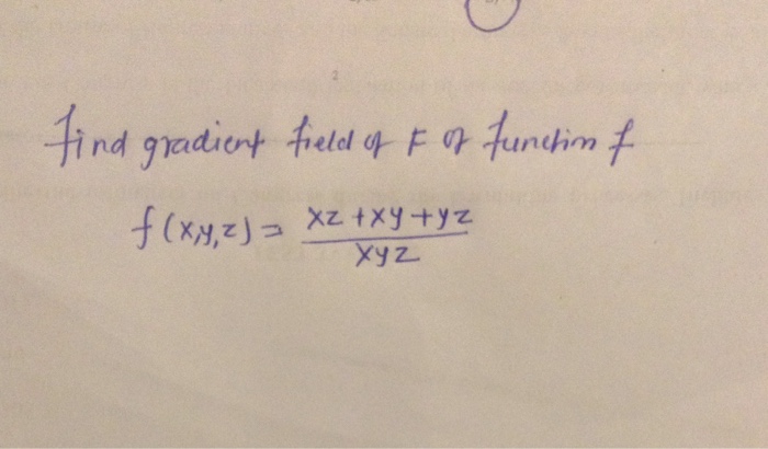 find the gradient of the function f xyz