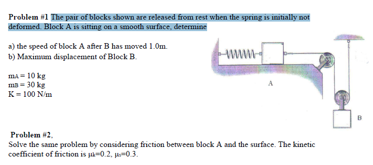 Solved The pair of blocks shown are released from rest when | Chegg.com