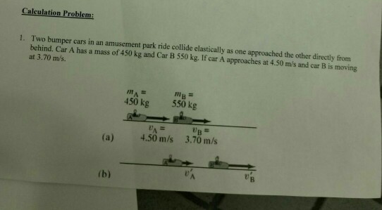 Solved Calculation Problem 1. Two bumper cars in an | Chegg.com