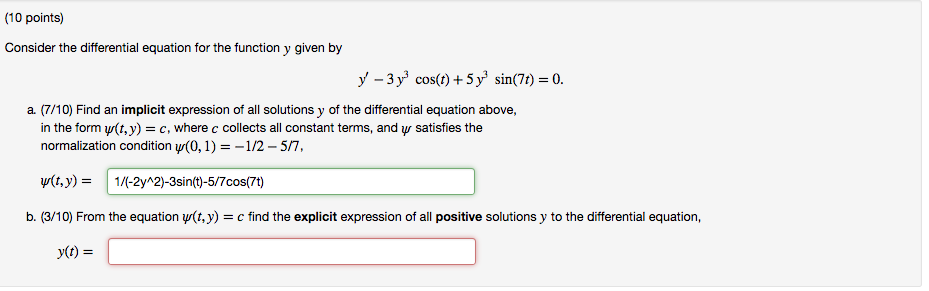 Solved Consider the differential equation for the function y | Chegg.com