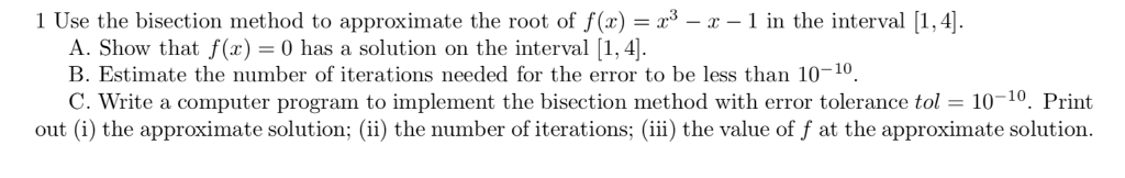 c program for bisection method