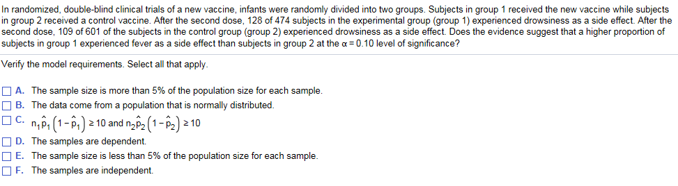 Solved In Randomized, Double-blind Clinical Trials Of A New | Chegg.com