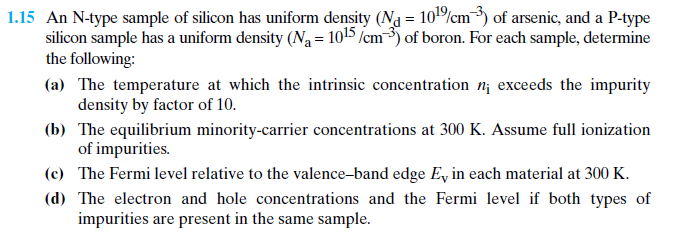 Solved An N-type sample of silicon has uniform density (N_d | Chegg.com