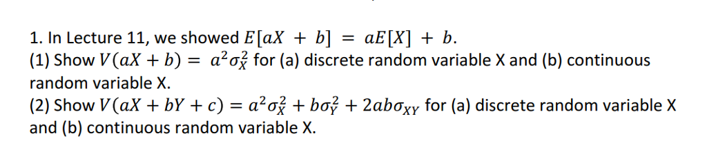 Solved 1 In Lecture 11 We Showed E Ax B Ae X B Chegg Solved 1 In Lecture 11 We Showed E Ax B Ae X B Chegg