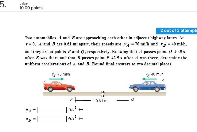 Solved Two Automobiles A And B Are Approaching Each Other In | Chegg.com