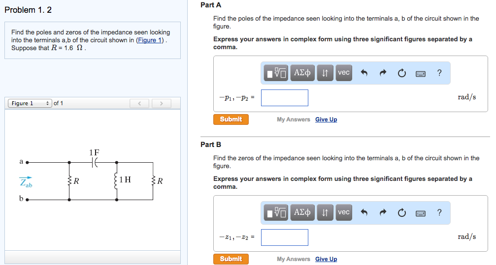 Solved Find the poles and zeros of the impedance seen | Chegg.com