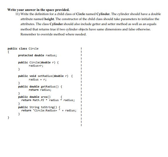 Solved Write your answer in the space provided. 11) Write | Chegg.com