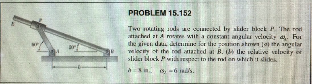 Solved PROBLEM 15.152 Two Rotating Rods Are Connected By | Chegg.com