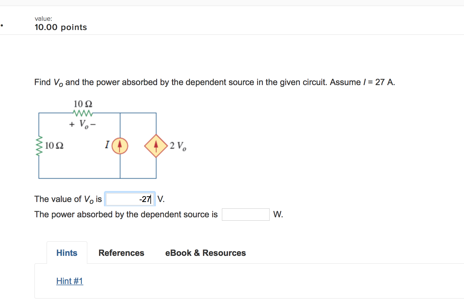 Solved Find Vo And The Power Absorbed By The Dependent | Chegg.com