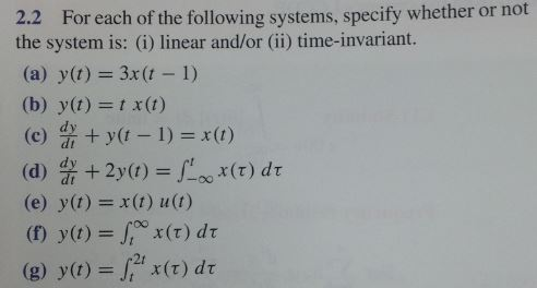 Solved 2.2 For Each Of The Following Systems, Specify | Chegg.com