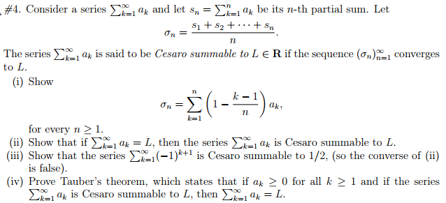 Solved #1. Consider a series Σxiak and let s,-Σ'alak be its | Chegg.com