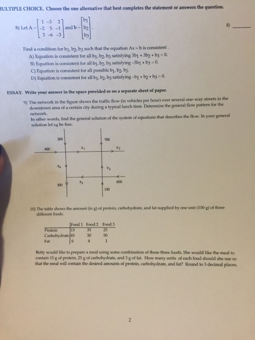 Solved Let A = [1 -2 3 -3 5 -6 2 -1 -3] And B = [b_1 B_2 | Chegg.com