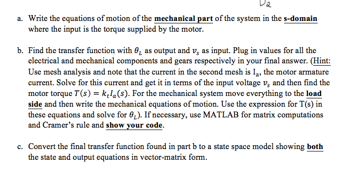 This is a control systems problem. From Electrical | Chegg.com