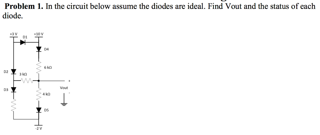 Solved Problem 1. In the circuit below assume the diodes are | Chegg.com