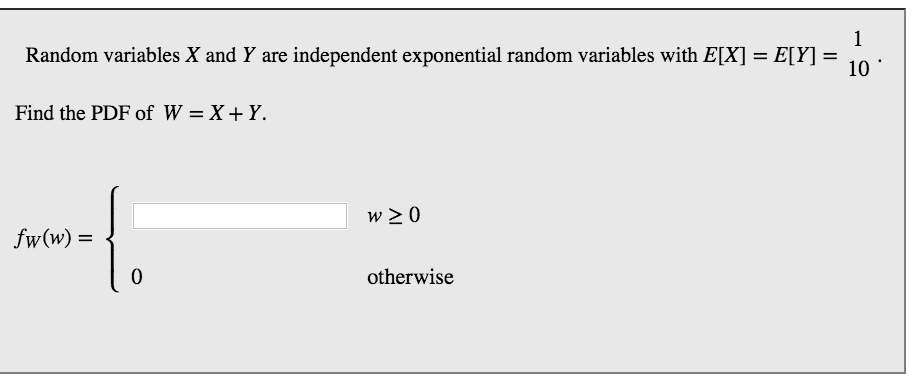 Solved Random variables X and Y are independent exponential | Chegg.com