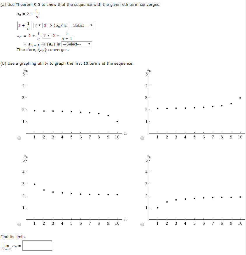 Solved (a) Use Theorem 9.5 to show that the sequence with | Chegg.com