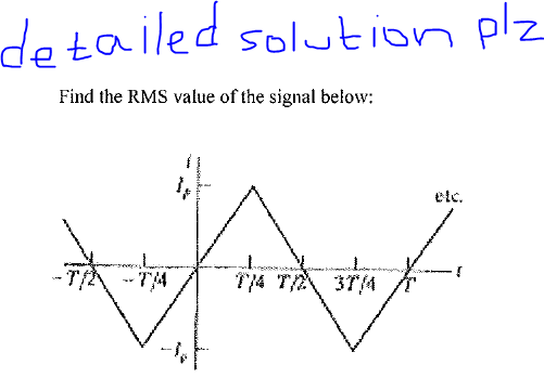 Solved Find the RMS value of the signal below: | Chegg.com