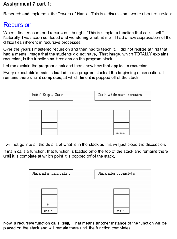 Solved Assignment 7 part 1 Research and implement the Towers | Chegg.com