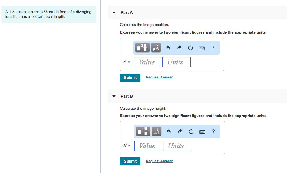 solved-a-1-2-cm-tall-object-is-56-cm-in-front-of-a-diverging-chegg
