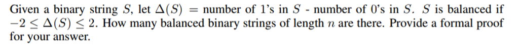 Solved Given a binary string S, let Delta (S) = number of | Chegg.com