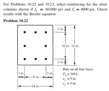 Solved For Problems select reinforcing for the short | Chegg.com