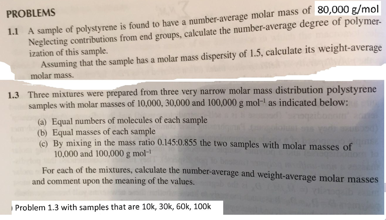 Solved A sample of polystyrene is found to have a. | Chegg.com