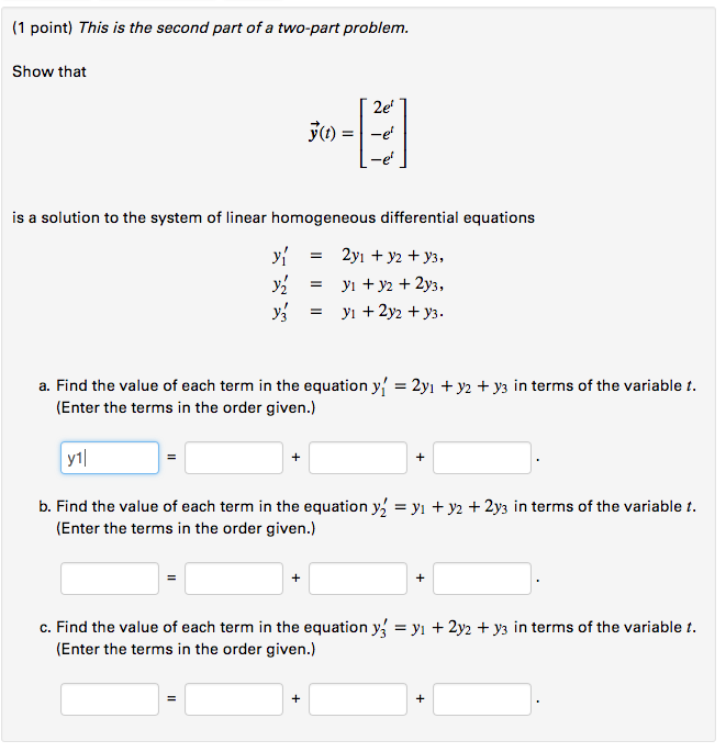 Solved This is the second part of a two-part problem. Show | Chegg.com