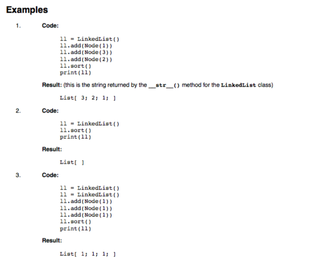 Solved Expected Behavior Write a Python method sort) to sort | Chegg.com
