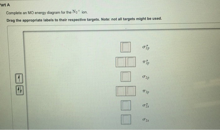Solved A Complete an MO energy diagram for H' . Drag the | Chegg.com