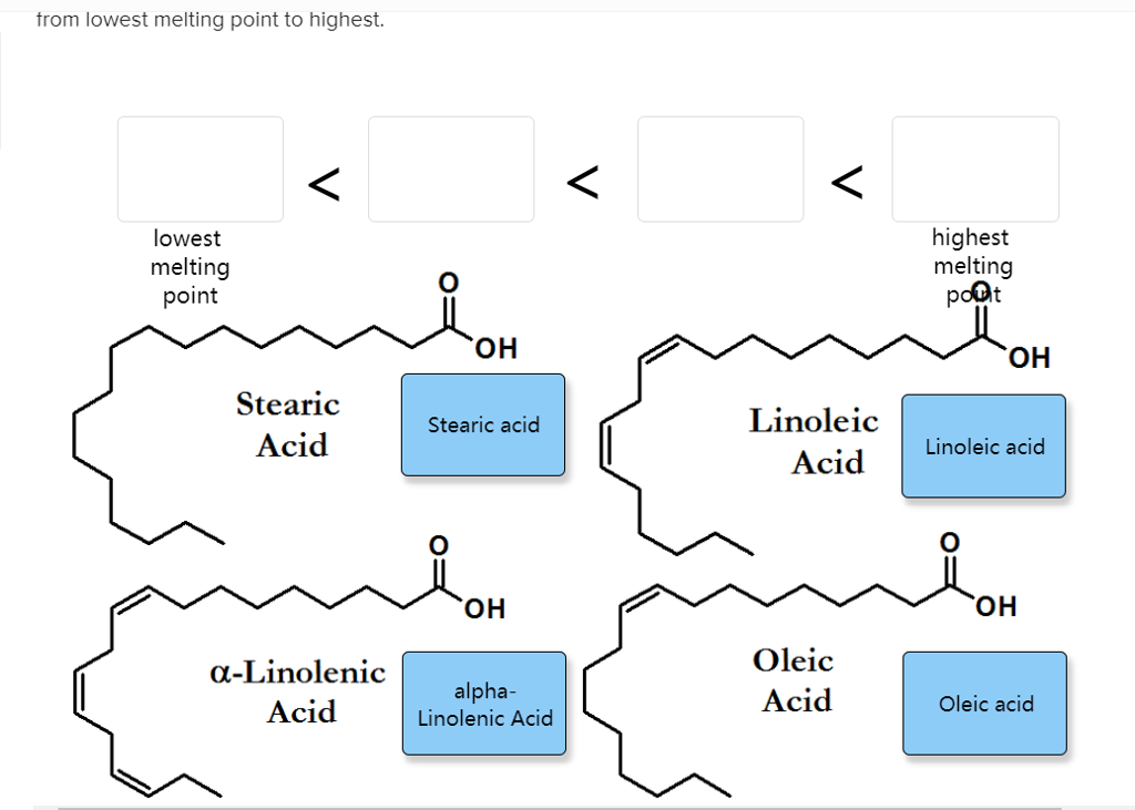 Solved trom lowest melting point to highest. lowest melting