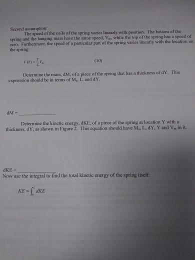 Solved ARE = 4. Including the Mass of the Spring. In | Chegg.com