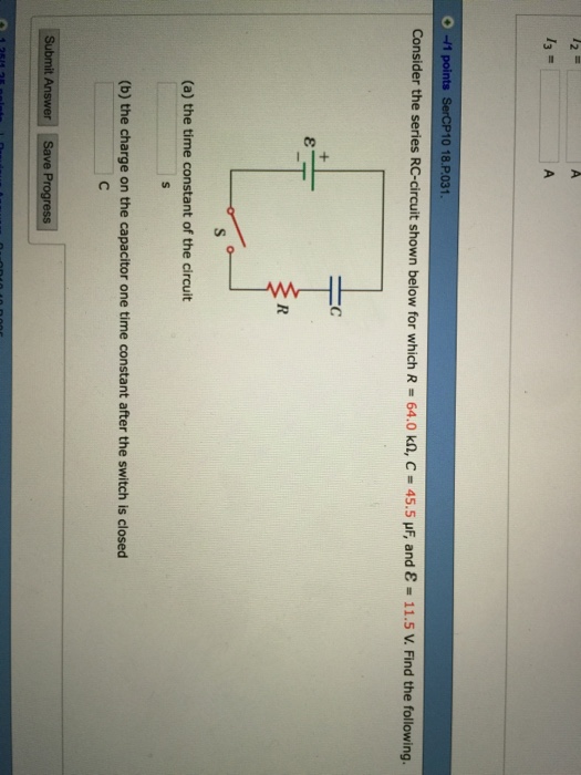 Solved Consider The Series Rc Circuit Shown Below For