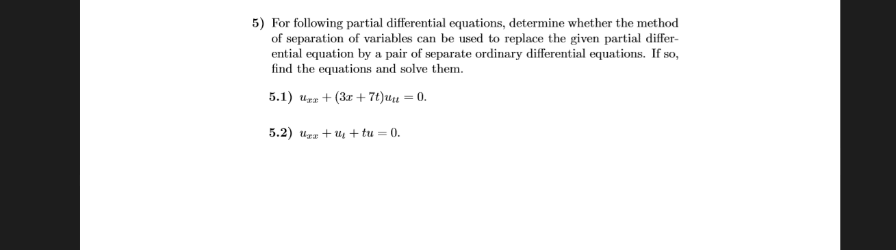 Separation Of Variables Method Partial Differential Equations - Partial ...