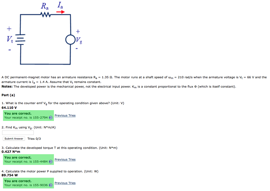 Solved Ra Ma A DC motor has an armature
