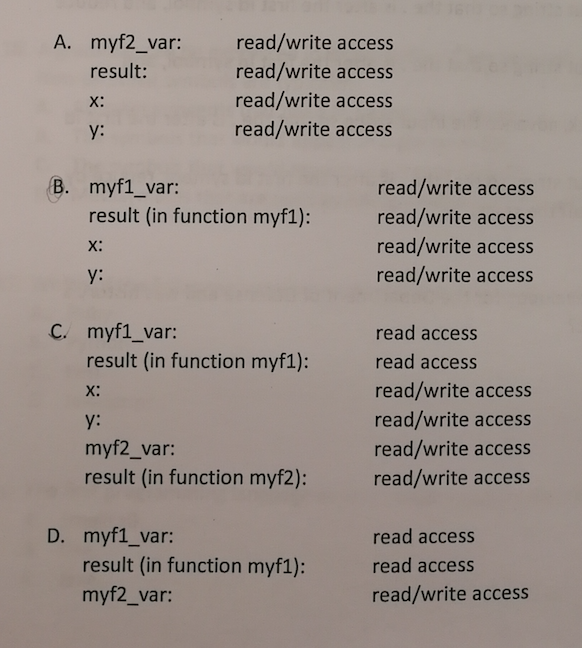 Solved 21. What is the referencing environment for the block | Chegg.com