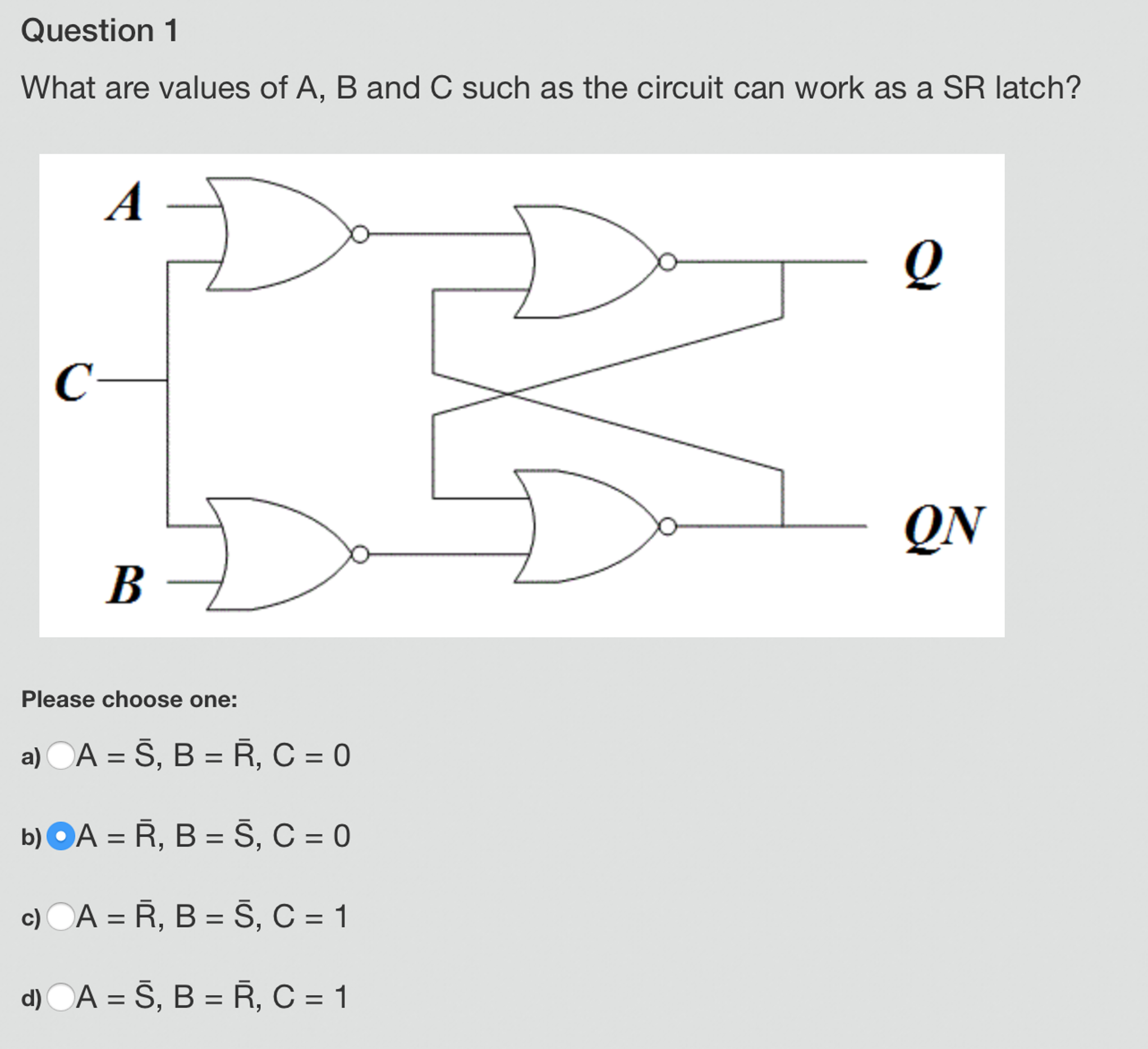 Solved What are values of A, B and C such as the circuit can | Chegg.com