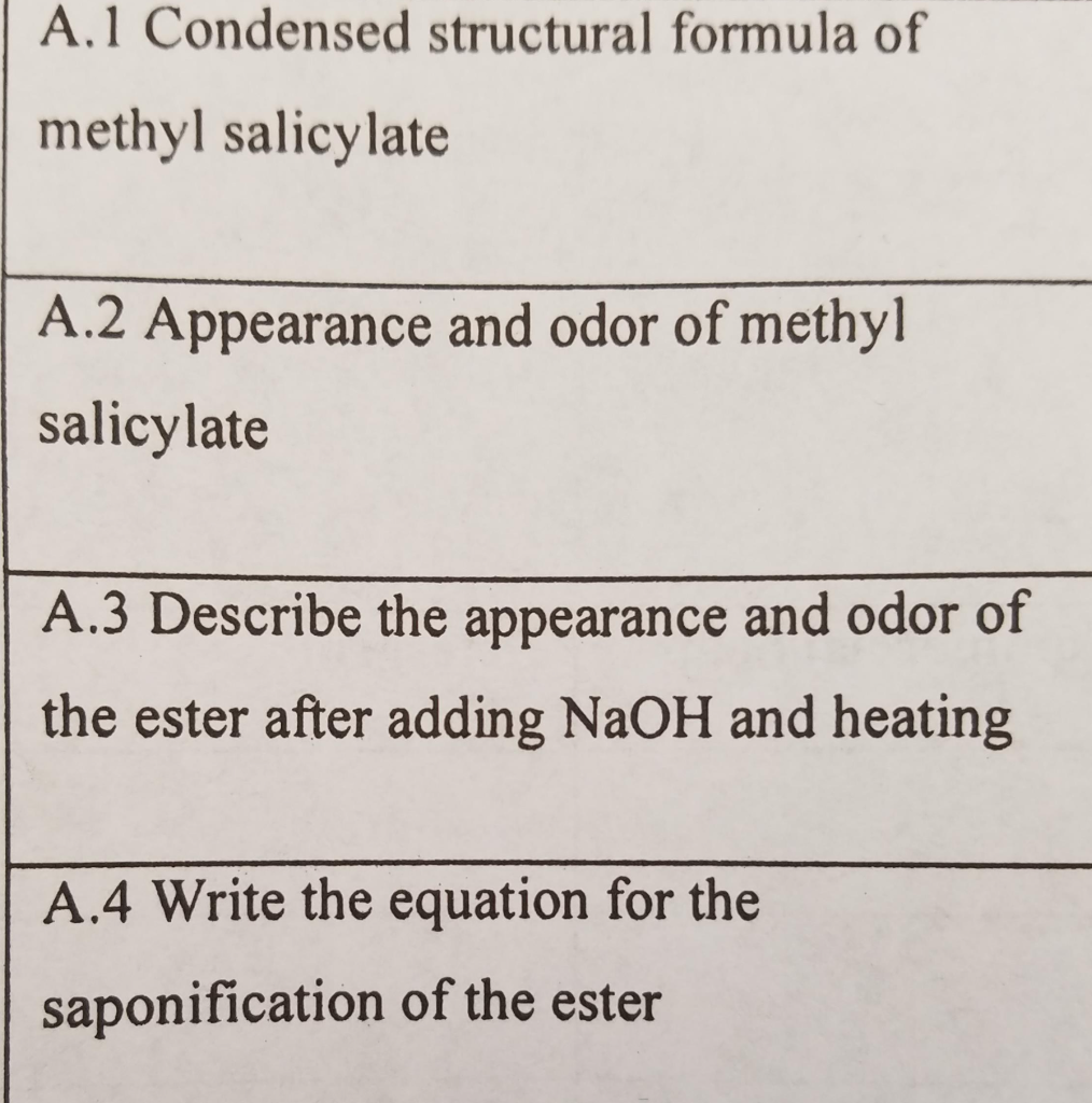 Solved A 1 Condensed Structural Formula Of Methyl Salicylate Chegg solved-a-1-condensed-structural-formula-of-methyl-salicylate-chegg