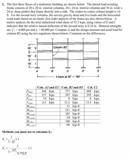 Solved 2. The first three floors of a multistory building | Chegg.com