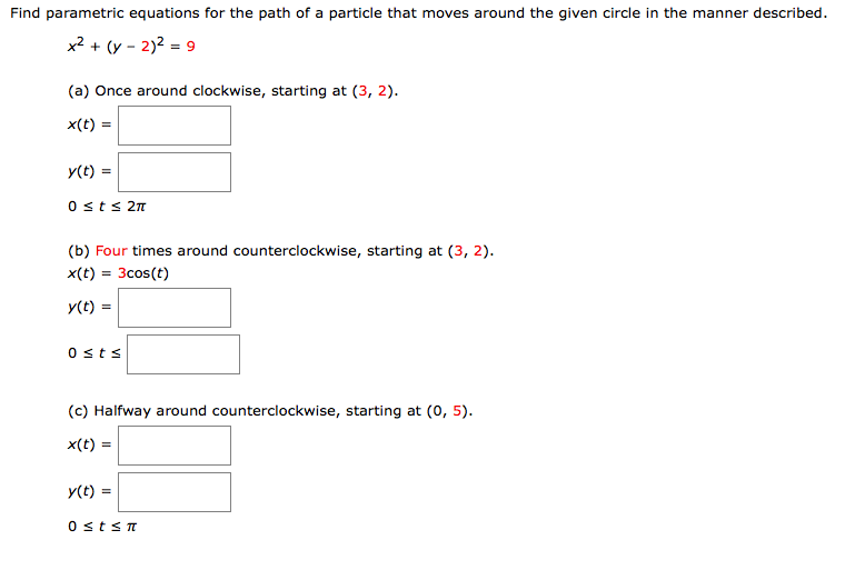 Solved: Find Parametric Equations For The Path Of A Partic... | Chegg.com