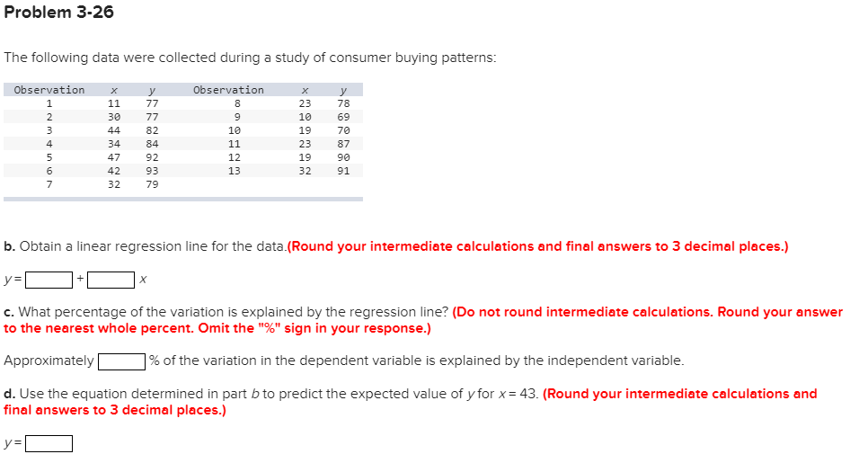 Solved Problem 3-26 The Following Data Were Collected During | Chegg.com