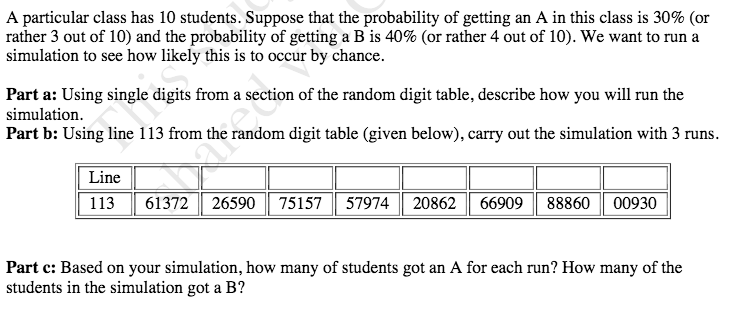 A particular class has 10 students. Suppose that the | Chegg.com