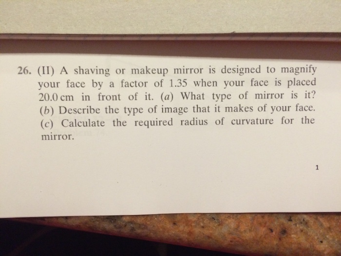 Solved A shaving or makeup mirror is designed to magnify