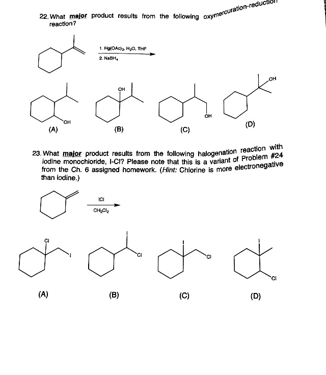 Solved Organic Chemistry Reactions. Please Help With The | Chegg.com