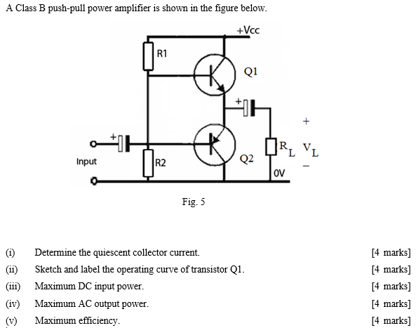 solved-a-class-b-push-pull-power-amplifier-is-shown-in-the-chegg