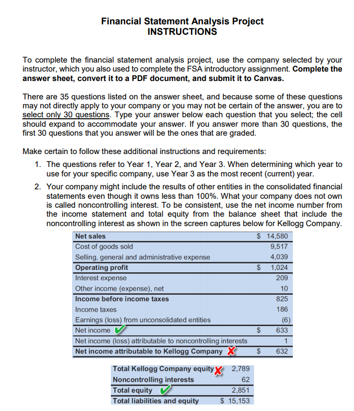 Introductory assignment to locate the key financial