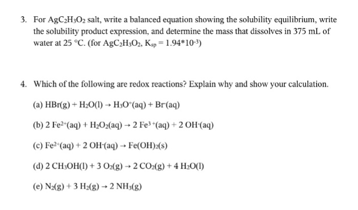 Solved For AgC2Hs02 salt, write a balanced equation showing | Chegg.com