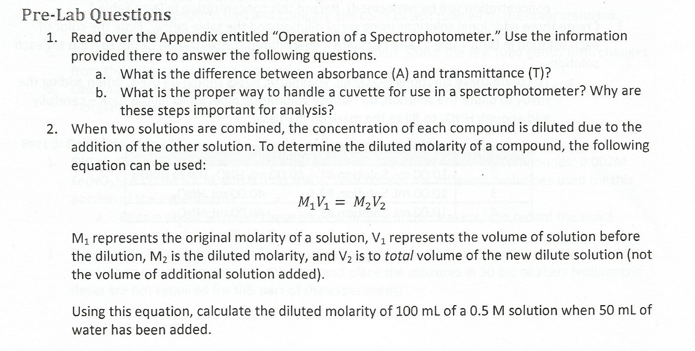 Solved PreLab Questions 1. Read over the Appendix entitled