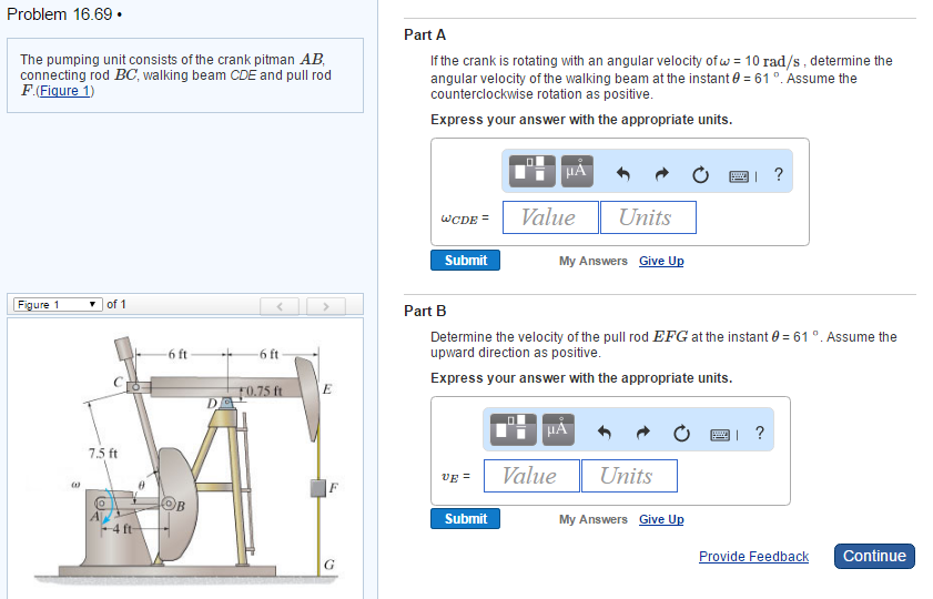Solved The pumping unit consists of the crank pitman AB,